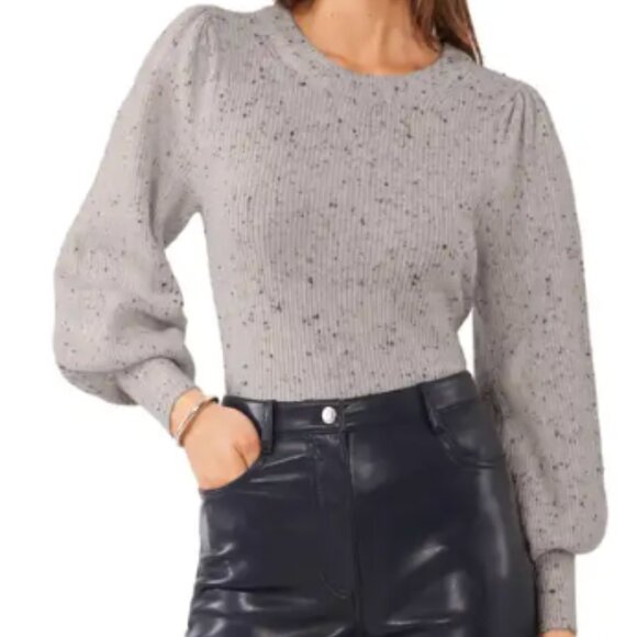 1. State Sweaters - 1.STATE Balloon Sleeve Rib Sweater
